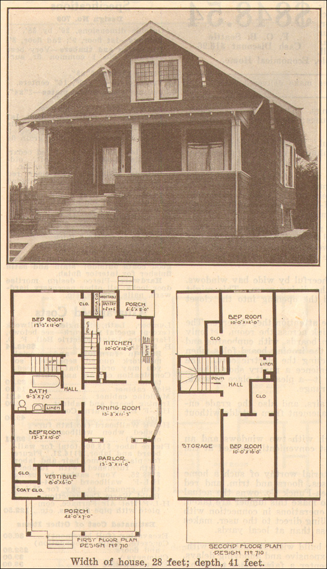 1915 Hewitt-Lea-Funck House Plans - No. 710