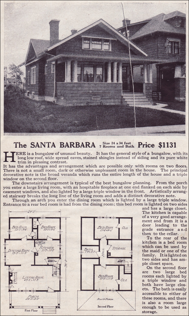 1916 Lewis-Built Homes - The Santa Barbara